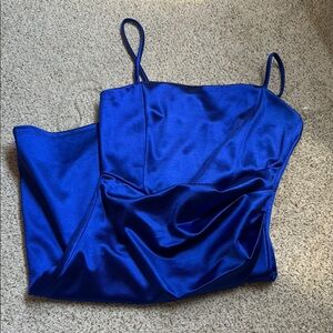 Blue Satin Women's Dress
